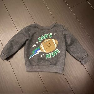 Garanimals toddler boys gray dad’s mvp football sweatshirt 18M EUC